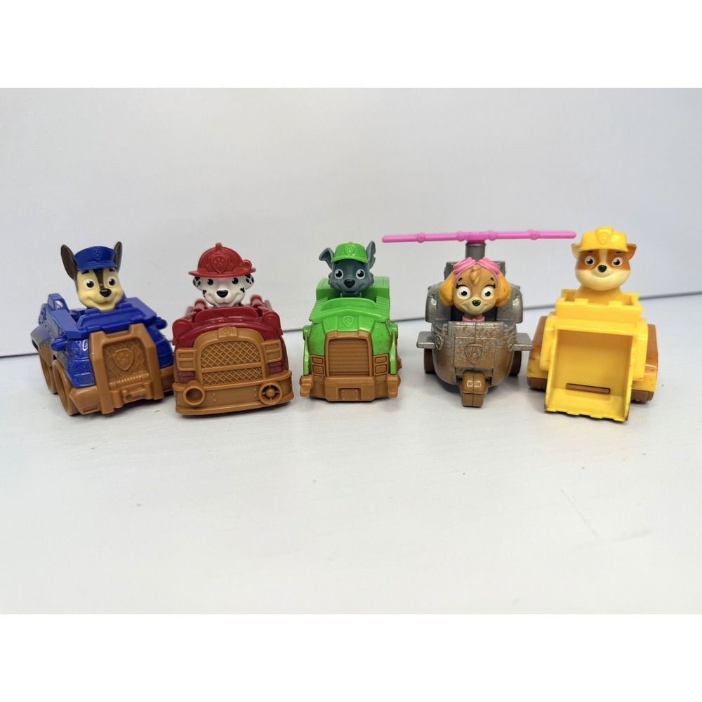 Lot of 5 Paw Patrol Vehicles Marshall Chase Rubble Rocky Skye Spin Master Toys